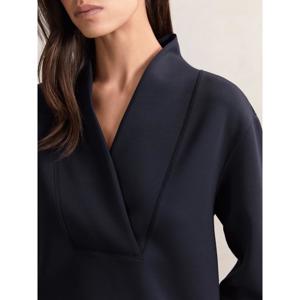 REISS Annabel Interlock Shawl-Neck Sweatshirt